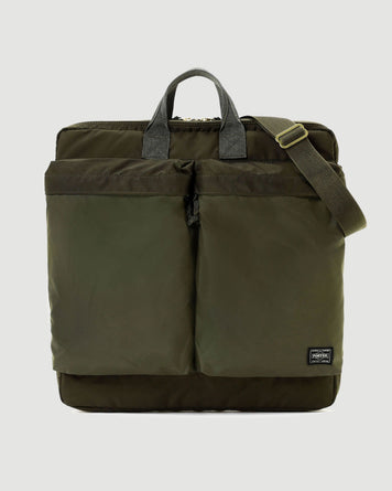 Porter Yoshida Force 2Way Helmet Bag (S) Olive Drab Bags Unisex