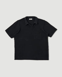Universal Works Vacation Polo Black T-shirt S/S Men