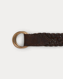 RRL Braided Leather Belt Dark Brown Belts Men