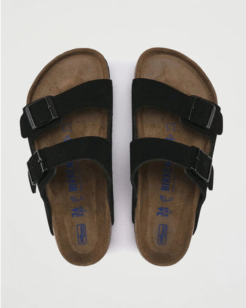 Birkenstock Arizona Black Narrow Suede Shoes Leather Unisex