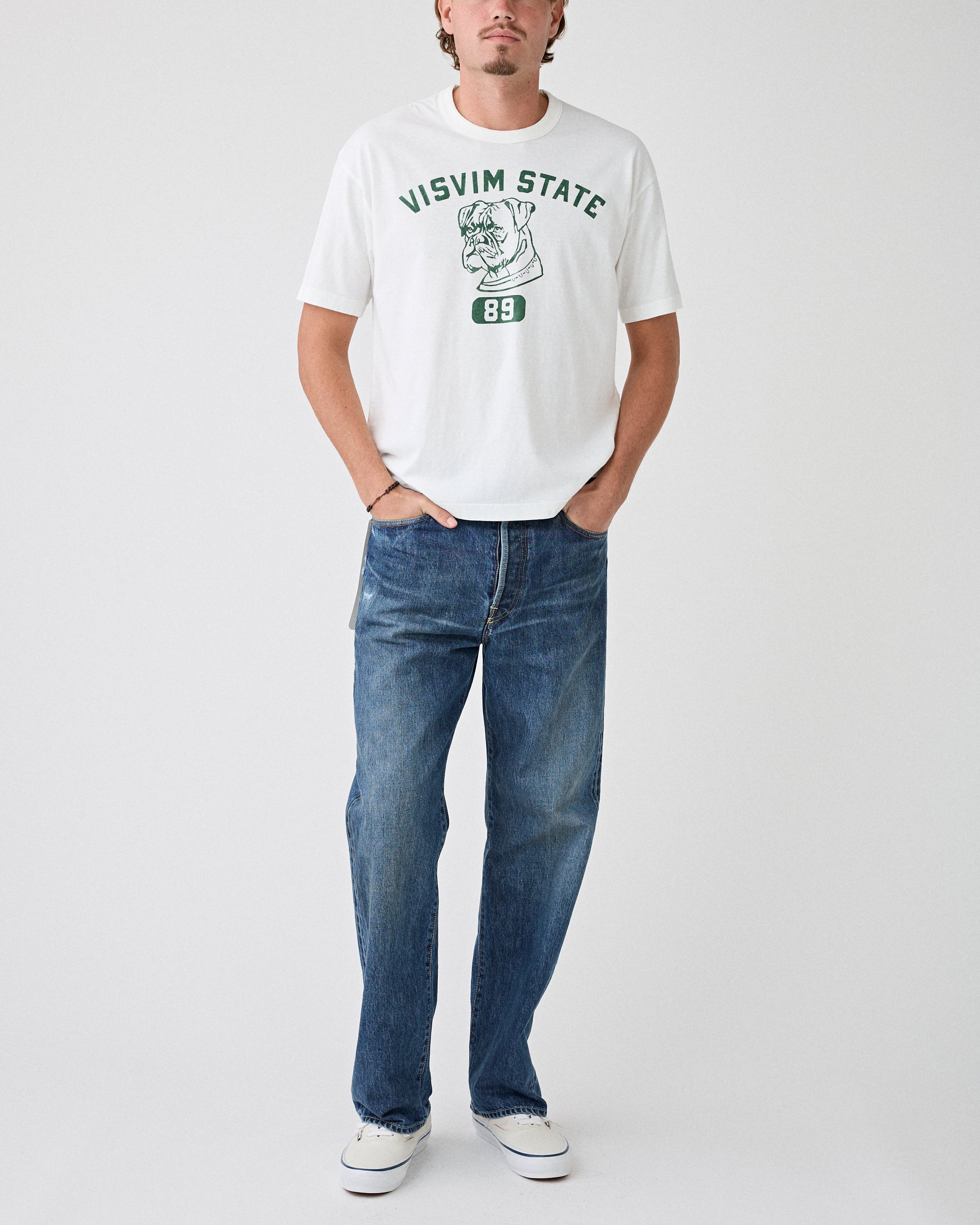 Visvim Jumbo Tee 89 Damaged White T-shirt S/S Men
