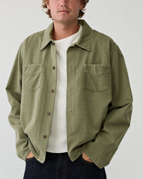 Stockholm Surfboard Club Club Overshirt Military Green Shirt L/S Men