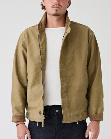 RRL Bower Deck Lined Bomber Khaki JKT Short Men