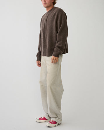 Yacaia Y-0013 Merino/Cashmere Sweater Dark Brown Knitwear Men