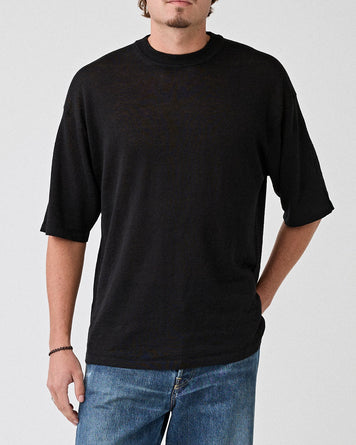 Roberto Collina Girocollo MC Comfort Fit Nero Knitwear Men