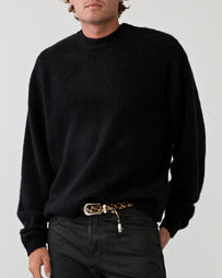 Yacaia Y-0026 Brushed Cashmere Sweater Black Knitwear Men