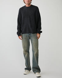 Yacaia Y-0013 Merino/Cashmere Sweater Black Melange Knitwear Men