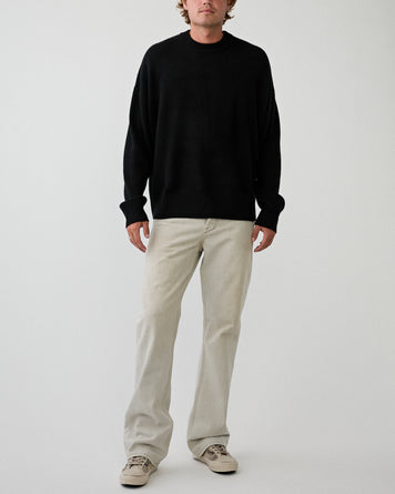Yacaia Y-0008 Merino/Cashmere Sweater Black Knitwear Men