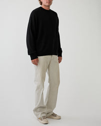 Yacaia Y-0008 Merino/Cashmere Sweater Black Knitwear Men