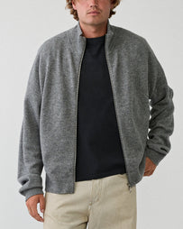 Yacaia Y-0020 Full Zip Merino/Cashmere Sweater Grey Knitwear Men