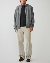 Yacaia Y-0020 Full Zip Merino/Cashmere Sweater Grey Knitwear Men
