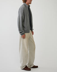 Yacaia Y-0020 Full Zip Merino/Cashmere Sweater Grey Knitwear Men