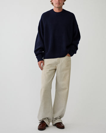 Yacaia Y-0013 Merino/Cashmere Sweater Navy Knitwear Men