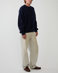 Yacaia Y-0013 Merino/Cashmere Sweater Navy Knitwear Men