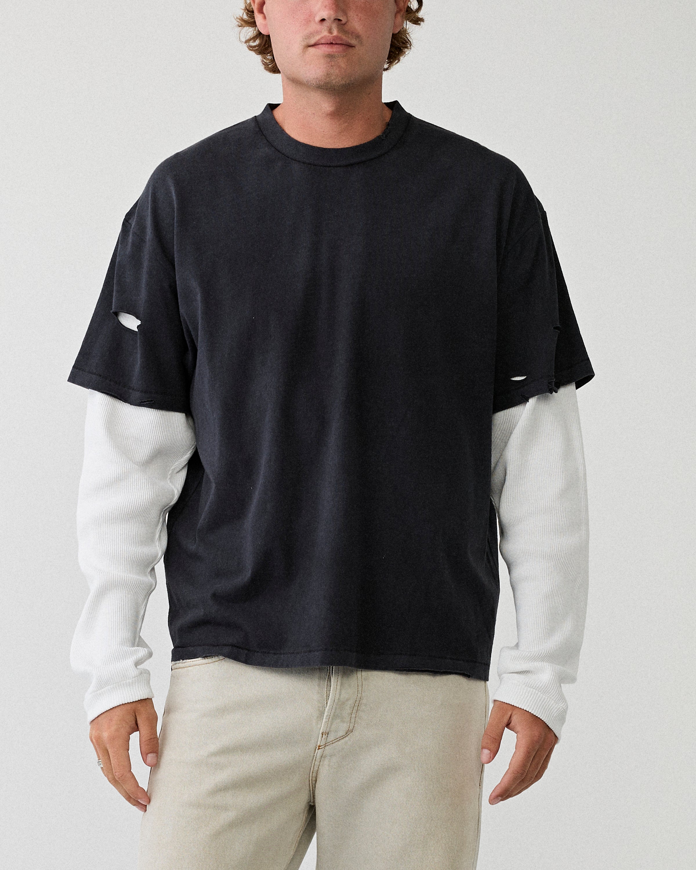 Stockholm Surfboard Club Layer Box Tee Black T-shirt S/S Men