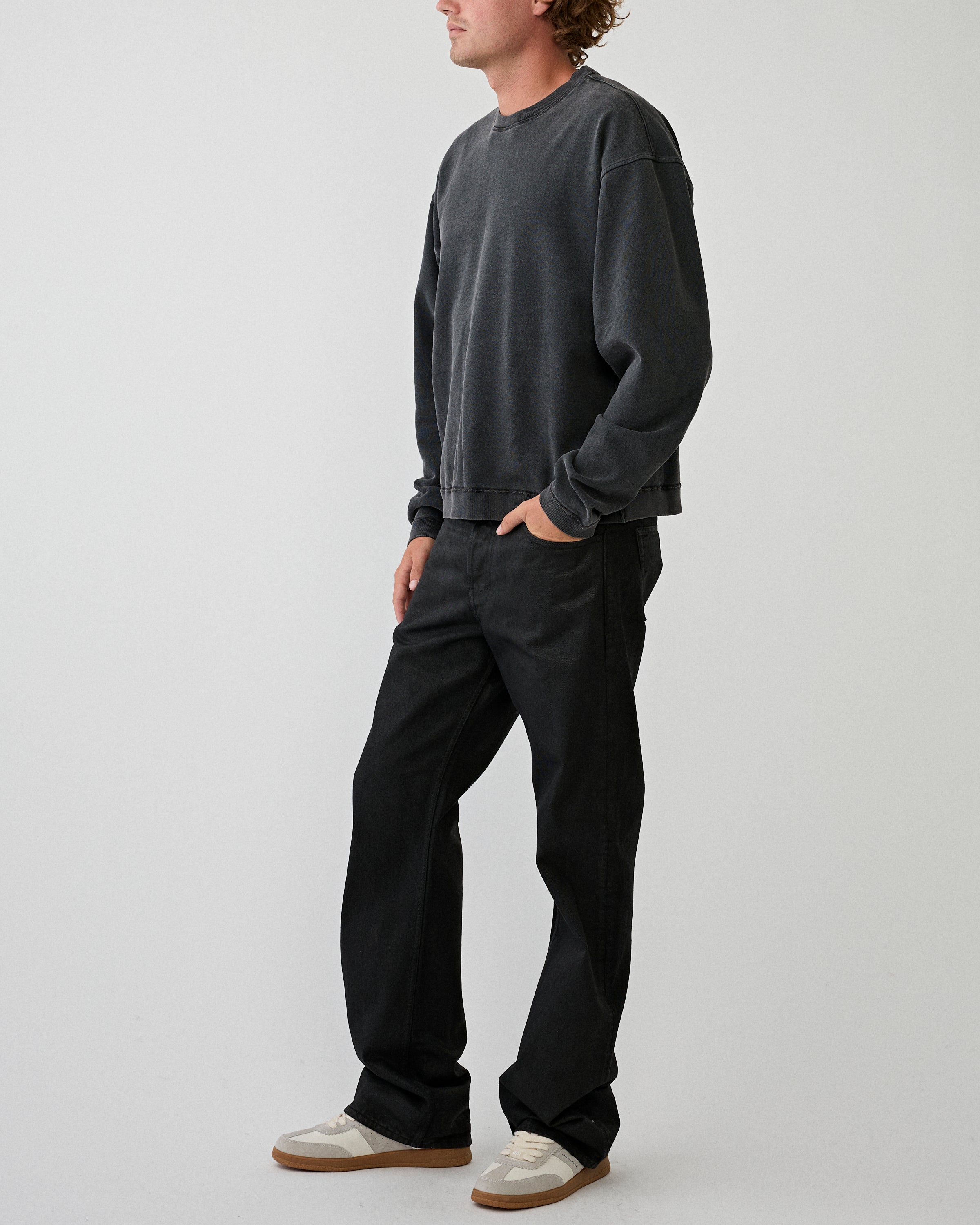 Stockholm Surfboard Club Benny Sweater Faded Black Sweater Men