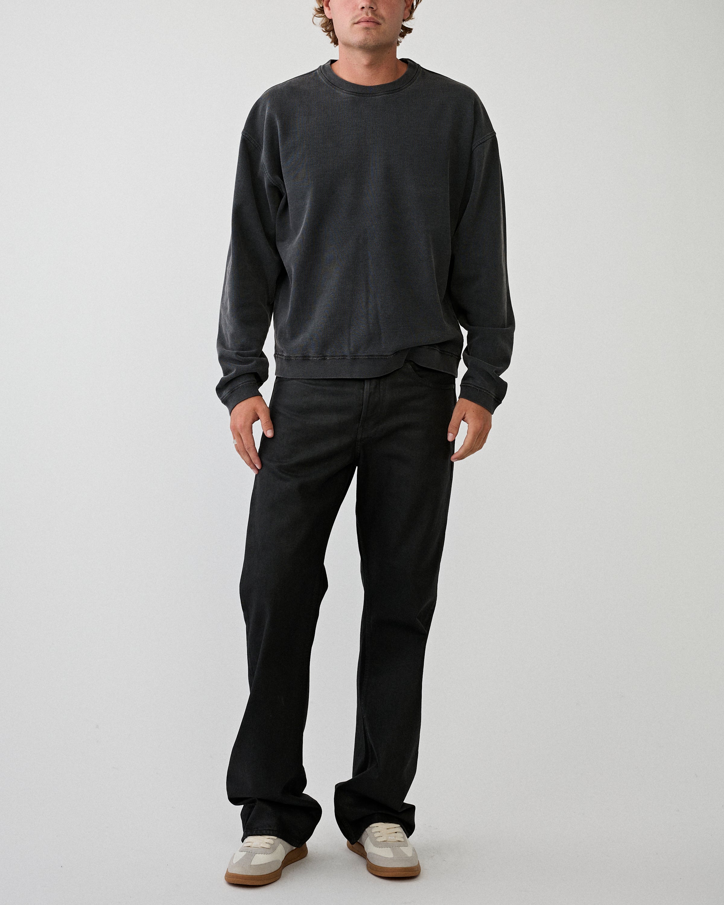 Stockholm Surfboard Club Benny Sweater Faded Black Sweater Men