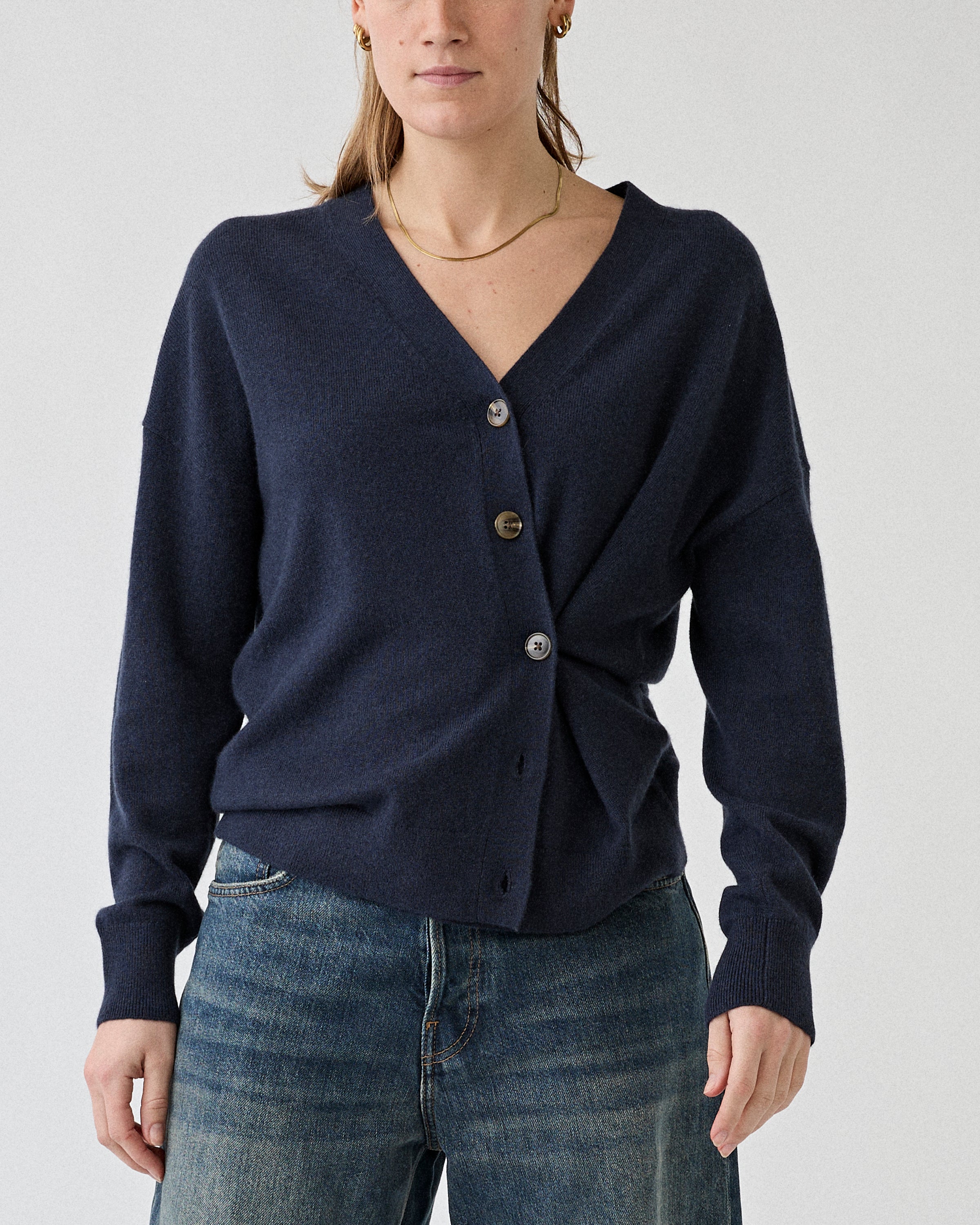 RAFF Merino Cashmere Cardigan Ink Knitwear Women