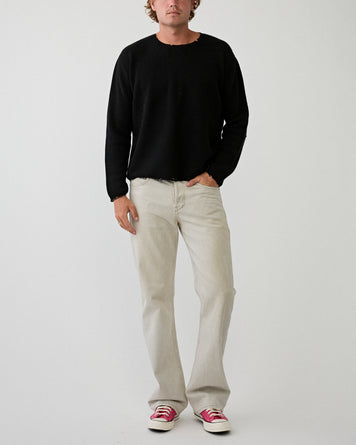 SECOND/LAYER Friends Waffle Knit Sweater Black Knitwear Men
