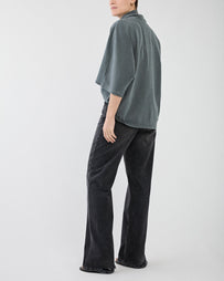 Haikure Korea Authentic Black Wash Cut Denim Women