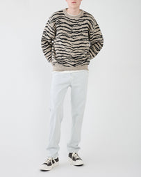Wacko Maria Tiger Mohair Crew Neck Sweater Ivory Sweater Men