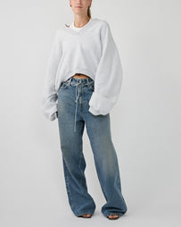 Tenue. Quinn V-Neck Sweat Light Grey Melange Sweater Women