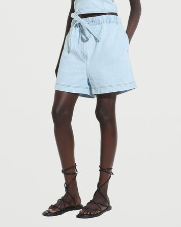 Christian Wijnants Panya Denim Shorts Light Blue Shorts Women