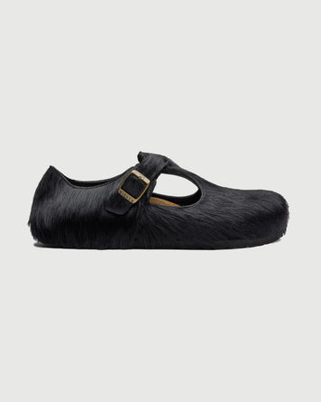 Birkenstock 1774 Song for the Mute - Paris The Rebel Black Fur Shoes Leather Unisex