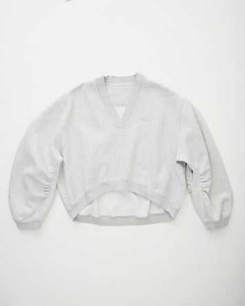 Tenue. Quinn V-Neck Sweat Light Grey Melange Sweater Women