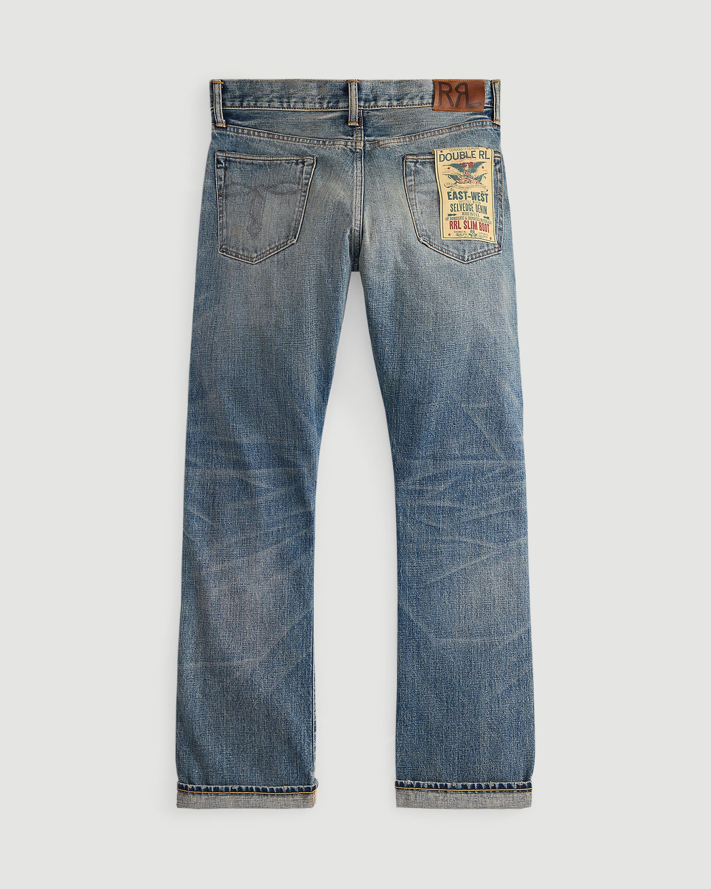 RRL Slim Boot Full Length Classic Blue Denim Men