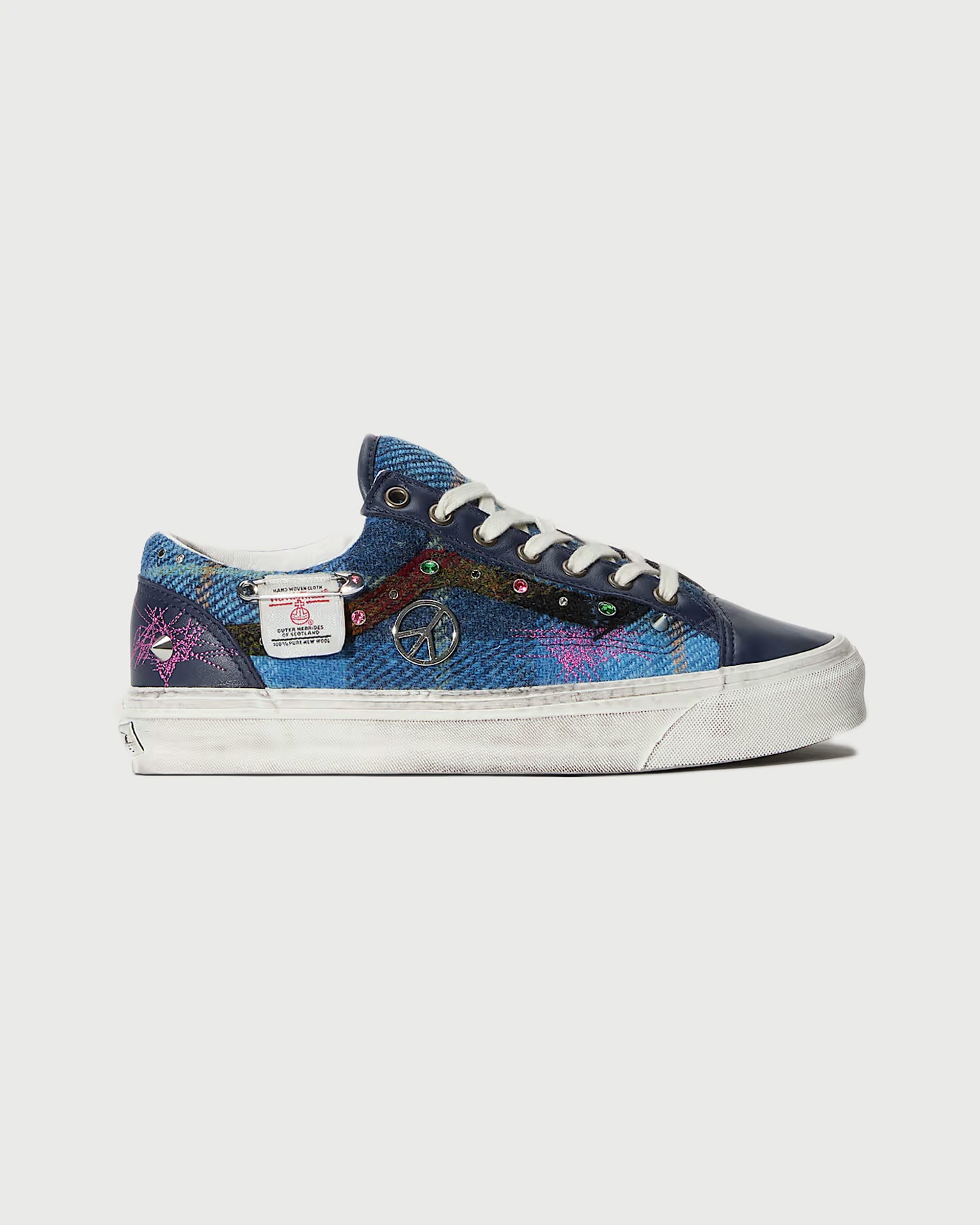 Vans Premium LX Old Skool 36 Harris Tweed - Navy Blue Shoes Sneakers Men