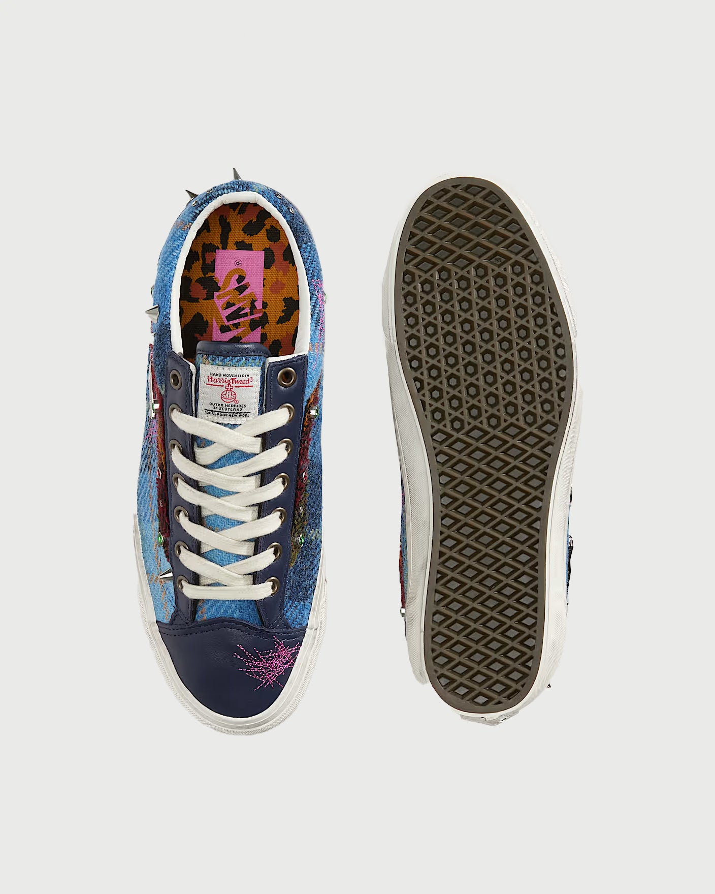 Vans Premium LX Old Skool 36 Harris Tweed - Navy Blue Shoes Sneakers Men