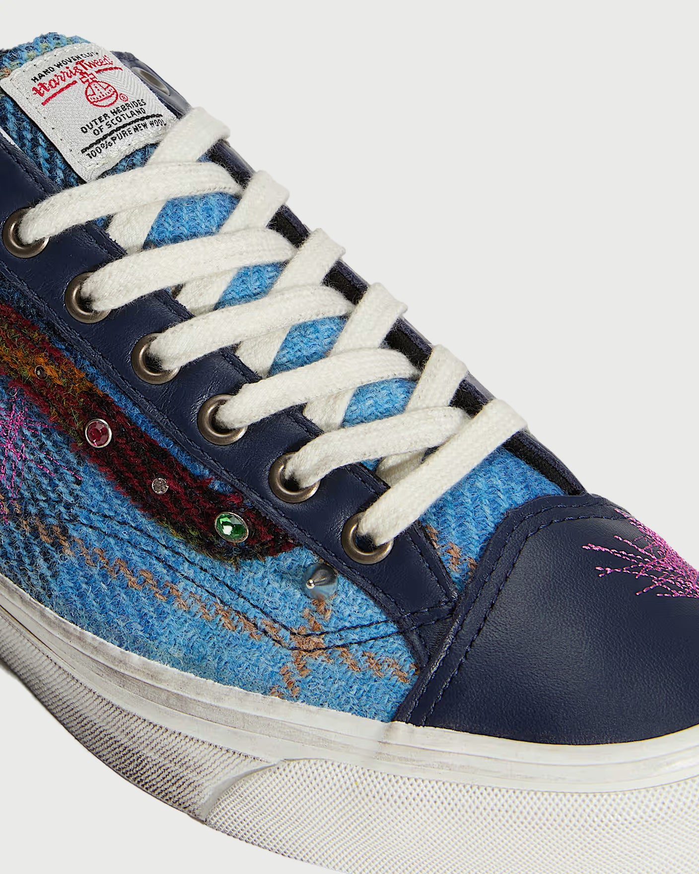 Vans Premium LX Old Skool 36 Harris Tweed - Navy Blue Shoes Sneakers Men