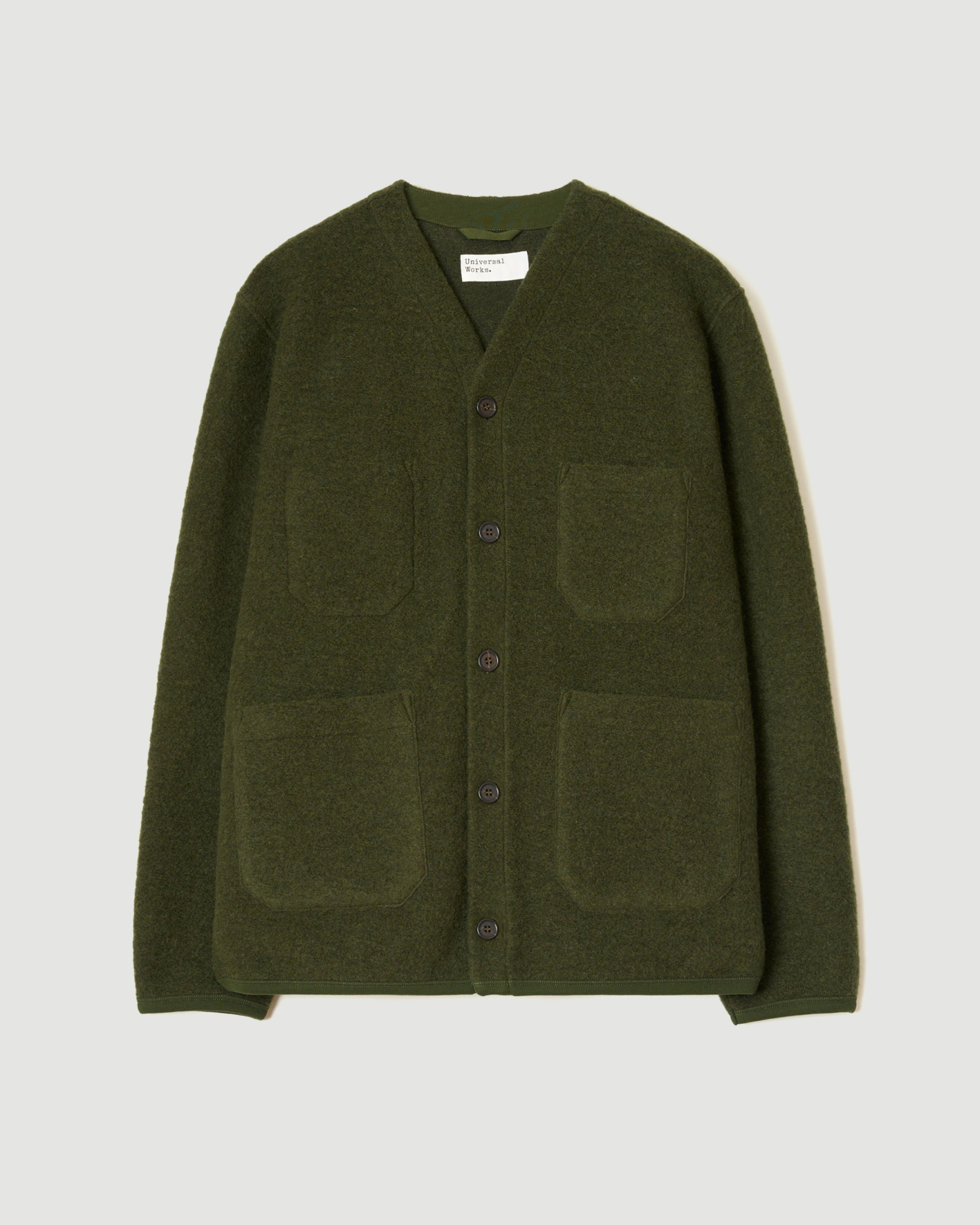 Universal Works Cardigan Olive Knitwear Men
