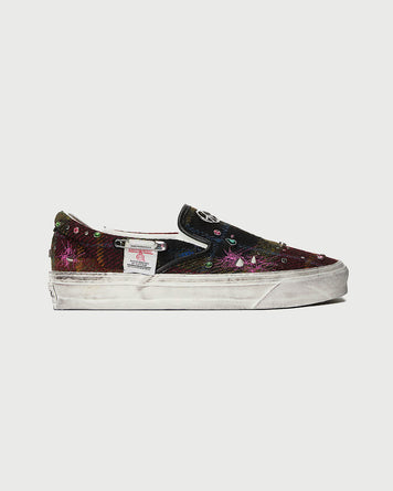 Vans Premium LX Slip On 98 Harris Tweed - Red/Blue Shoes Sneakers Men