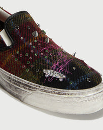 Vans Premium LX Slip On 98 Harris Tweed - Red/Blue Shoes Sneakers Men