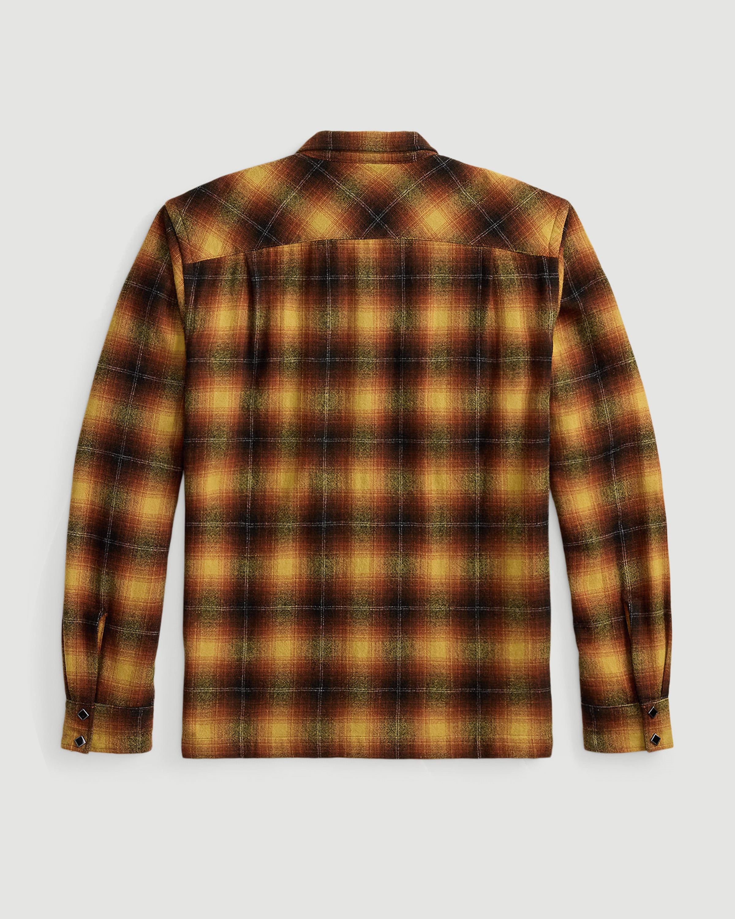RRL Jesse Camp Long Sleeve Sport Shirt Orange/Yellow Shirt L/S Men