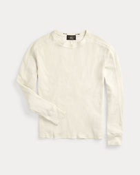 RRL Waffle Knit Crewneck White Knitwear Men