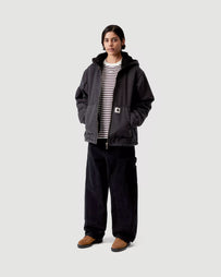 Carhartt W' Hooded Mitch Jacket Black Dusty Canvas JKT Short Women
